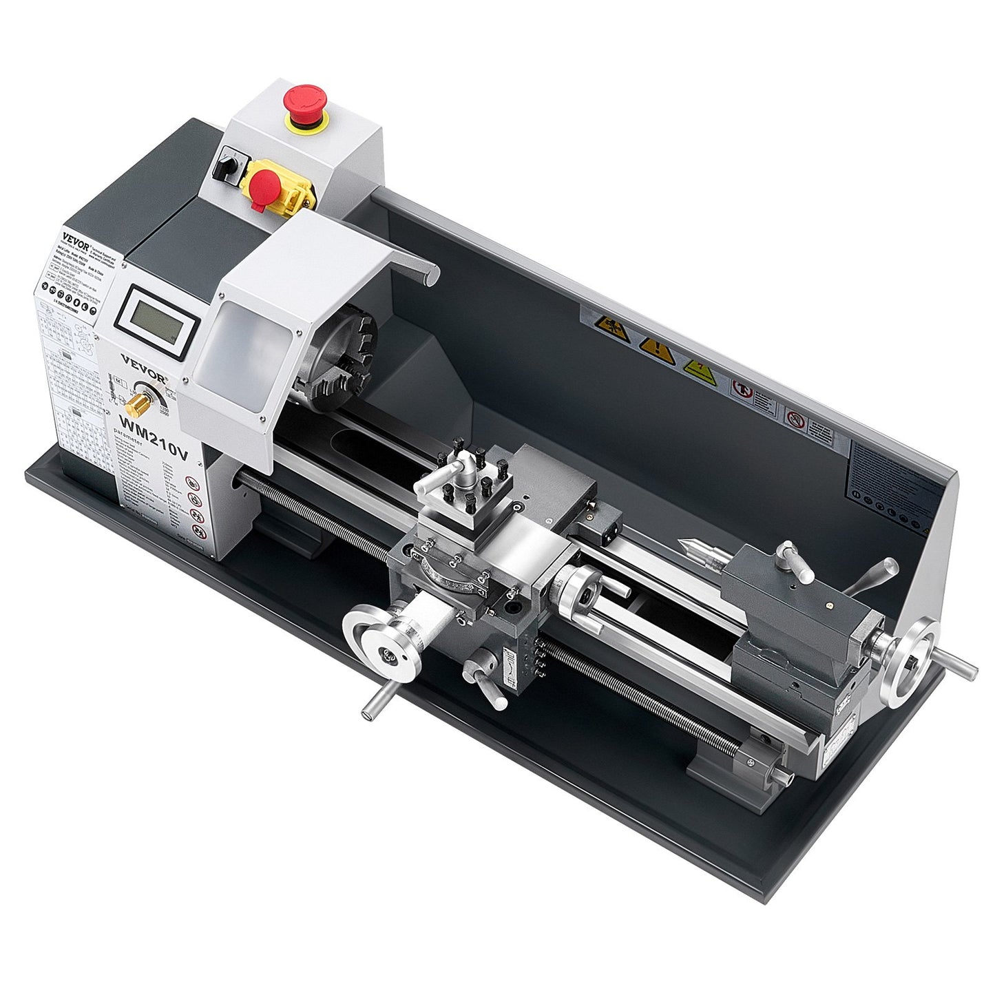 Metal Lathe, 203 x 406 mm(8 x 16 in), 550W Benchtop Lathe Machine, 0-2500 RPM Variable Speed, with 0.0076 mm(0.0003 in) Spindle Accuracy Metal Gear, for Processing Precision Parts Imperial/Metric Thread Soft Metals Wood