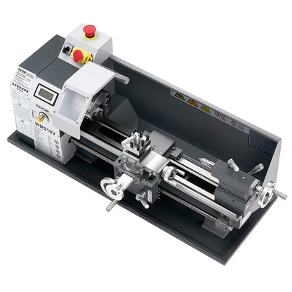 Metal Lathe, 203 x 406 mm(8 x 16 in), 550W Benchtop Lathe Machine, 0-2500 RPM Variable Speed, with 0.0076 mm(0.0003 in) Spindle Accuracy Metal Gear, for Processing Precision Parts Imperial/Metric Thread Soft Metals Wood