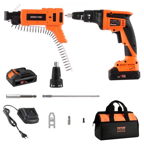 Drywall Screw Gun Auto-Feed, 20V Max Collated Drywall Screwgun, 4200RPM Brushless Cordless Drywall Gun Kit with 2 Battery Packs, Charger, Belt Clip, Tool Bag, Screw Length and Depth Adjustable
