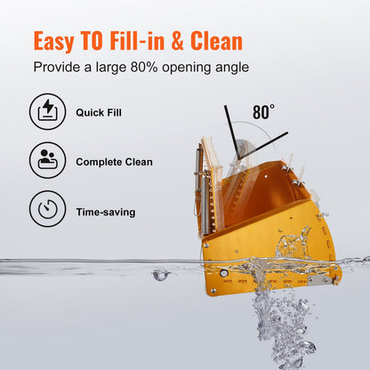 Drywall Flat Box, 10-Inch Wide Quick Clean, Aluminum Finishing Mud Box for Plasterboard, Wallboard, Sheetrock, Bonus Mudguard, Extra 2 Stainless Steel Blades (10/12-Inch)