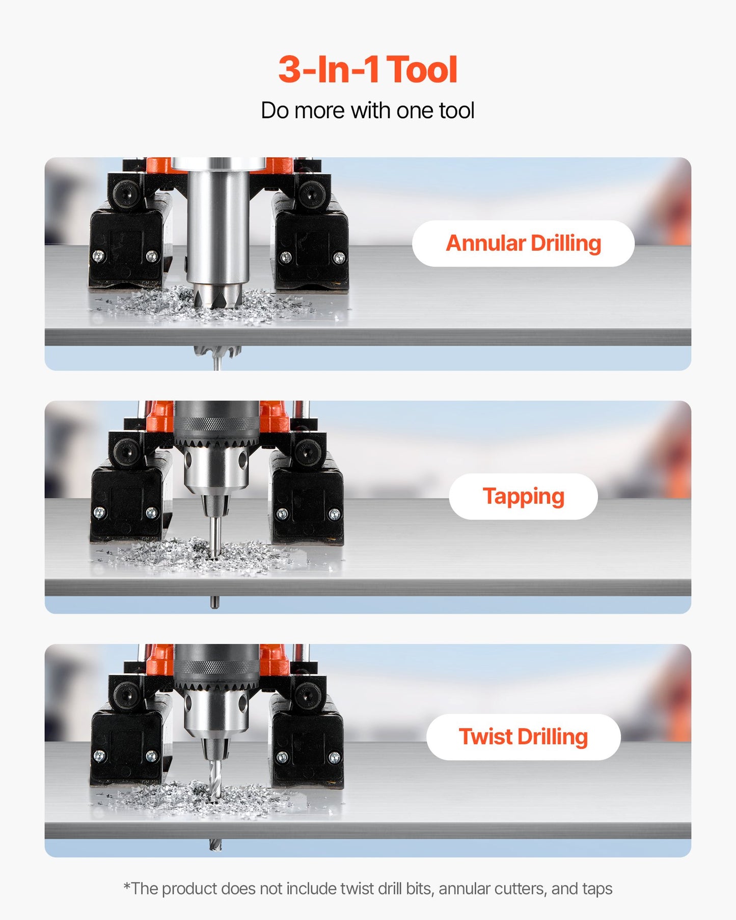 Magnetic Drill Press, 1400 W, 50 mm Boring Diameter, 0-850 RPM Speed, Reversible Direction, Mag Drill Press for Metal Surface, Electric Drilling Machine for Industrial and Home Improvement