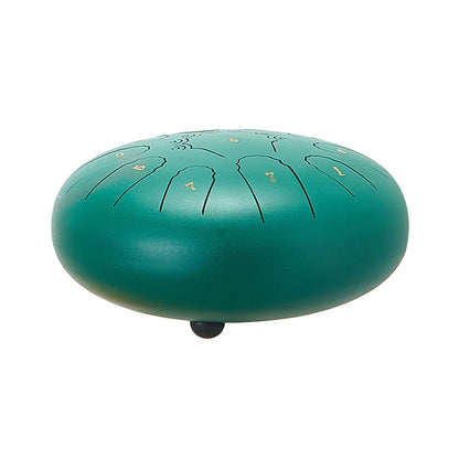 Stahltrommel, 25,4 cm, 11 Töne, Regentrommel für den Garten, C-Dur, mit Notenbuch und Schlägeln, Perkussionsinstrument für Meditation, Yoga und musikalische Anfängerausbildung, Grün