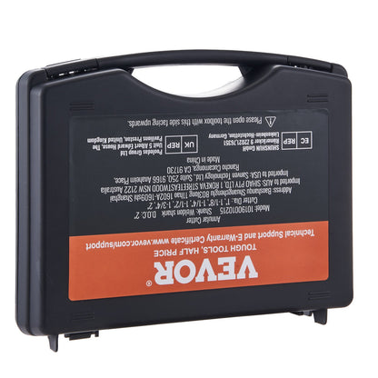 Ringbohrer-Set, 6-teilig, Universal-Schaft-Magnetbohrer, 5,1 cm Schnitttiefe, 2,5 bis 5,1 cm Schnittdurchmesser, M2AL-Schnellarbeitsstahl, mit 2 Zentrierstiften und Tragekoffer, zur Verwendung mit Magnetbohrmaschinen