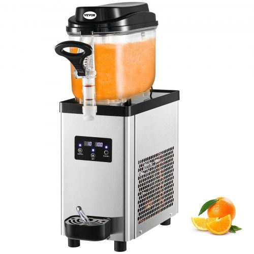 Gewerbliche Slush-Maschine, 6 l/1,6 Gallonen, 25 Becher, Einzelbehälter, 705 W, 220 V, Edelstahl, Margarita-Smoothie-Zubereiter, Slush-Maschine für Supermärkte, Cafés, Restaurants, Bars und den Heimgebrauch