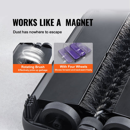 Carpet Sweeper Manual, Floor Sweeper with 300 ml Dustbin Capacity Easy to Empty, 17 cm inch Cleaning Width for Home Office Carpets Pet Hair Dust, Purple