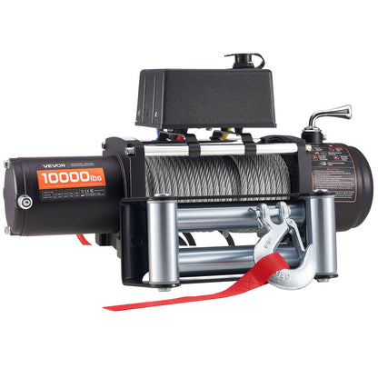 Electric Winch, 4500 kg Load Capacity, 12V DC Truck Winch with Φ8.3 mm x 19.8 m Steel Rope, Wireless & Wired Remote Control, IP55 Waterproof for Towing SUV Jeep Trailer Boat Off-Road Vehicle