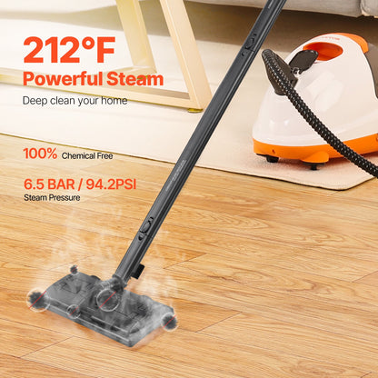 Steam Cleaner, Multipurpose Powerful Steamer with 23 Accessories, Steamer Cleaing with Extra-Long Power Cord, 88 oz Tank and Portable Handle, for Grout, Tile, Floors, Appliances, Home & Car