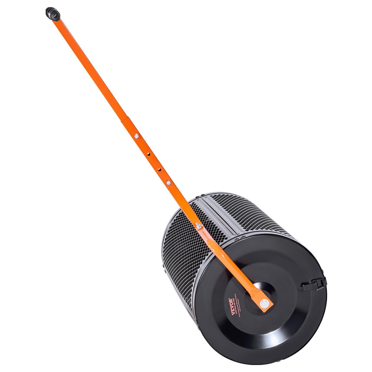 Kompoststreuer, 61 cm breiter Torfstreuer mit T-förmigem Griff, 3-fach höhenverstellbar, pulverbeschichtete Stahl-Gartentorfwalze, robuster Rasensamenstreuer zum Pflanzen und Aussäen