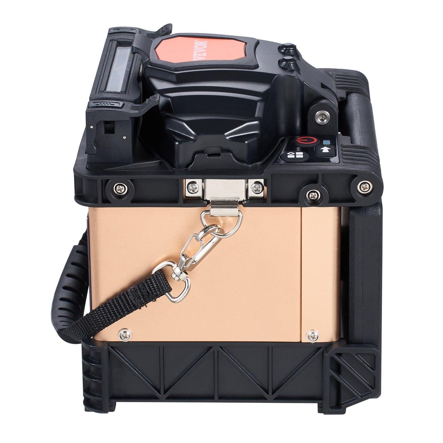 Fiber Fusion Splicer 4 Motors, Clad Alignment Fiber Optic Splicer 6s Splicing & 13s Heating, Fiber Splicer Machine with 5" Touch Screen, 3 in 1 Fiber Holder, 7800mAh Battery for SM MM DS NZDS