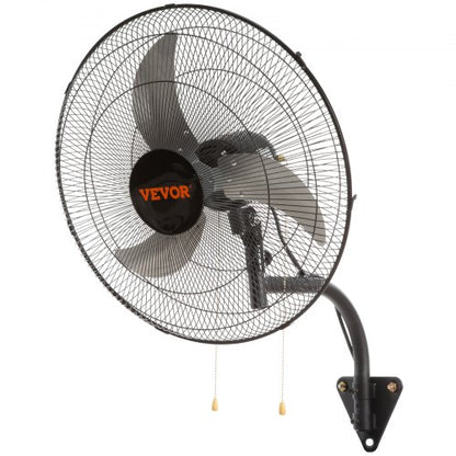 Wall Fan, 19 inch Oscillating Wall Fan, 4650 CFM, 3 Speeds, Commercial or Residential Fan for Cooling Warehouse, Greenhouse, Workshop, Patio, Basement, Black
