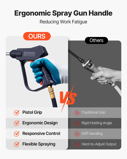 Industrial Concrete Sprayer with Wheeled Cart, 14L Stainless Steel Sprayer, Heavy Duty Tri-Poxy Pump Sprayers, 52cm Wand, 1.2m & 3m Hoses, 2 Brass Nozzles for Construction, Lawn & Garden