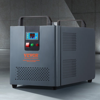 Industrial Water Chiller, KH-6000, 200W Industrial Water Cooler Cooling System with Compressor 12 L Water Tank Capacity 7.8 L/min Max Flow Rate, for CO2 Laser Engraving Machine Cooling Machine