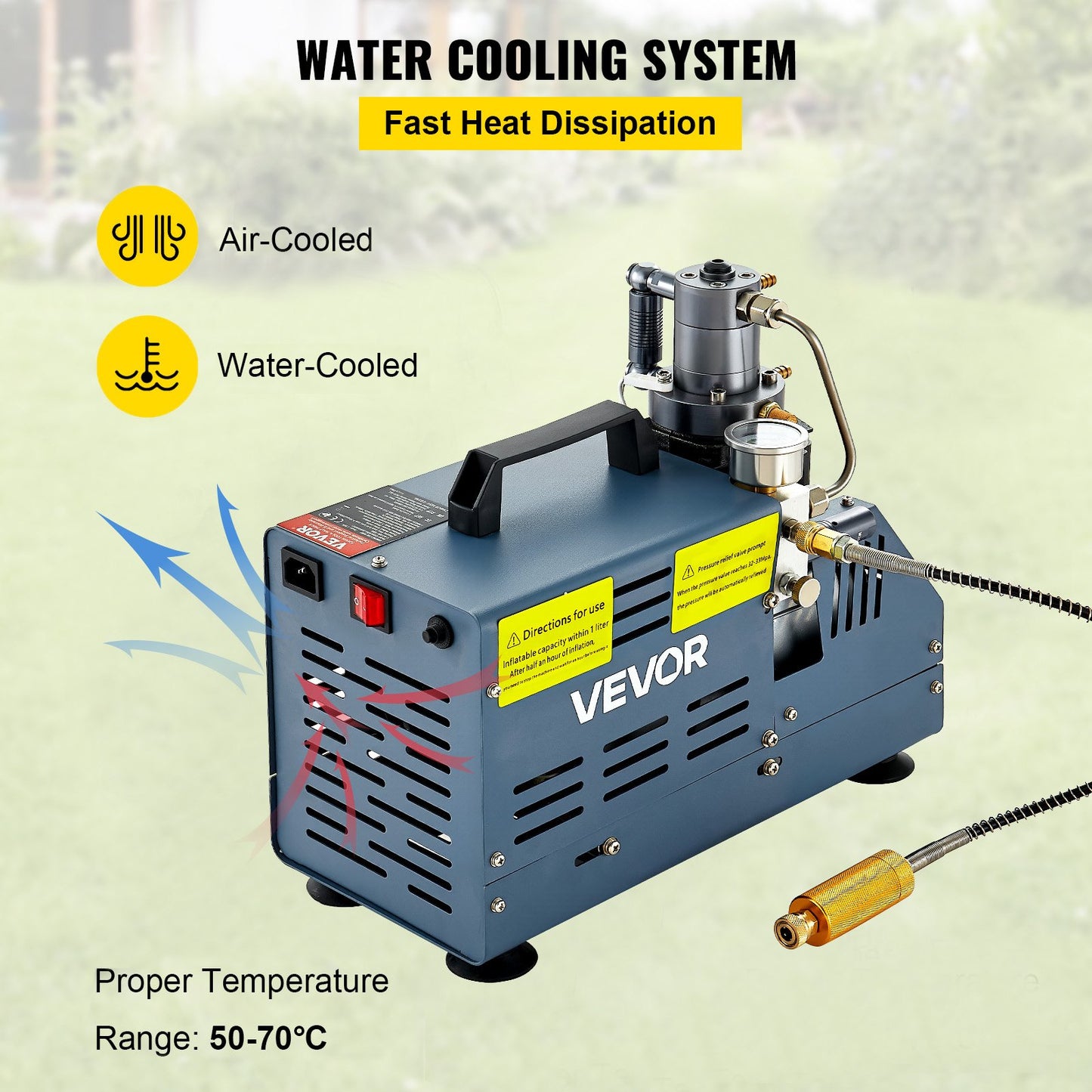High Pressure Compressor, 4500PSI/30MPA/300BAR High Pressure Air Compressor, 1800W 220V Automatic Stop Air Rifle Compressor Suitable for Paintball Air Rifle, PCP Rifle, Air Pistol, Diving Bottle