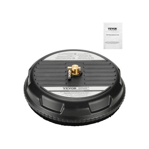 15" Pressure Washer Surface Cleaner, Plastic Pressure Washer Attachments with 4 Wheels, 4000 Max PSI, 1/4 Quick Connector, 2 Spray Nozzles, Ideal for Driveways, Sidewalks, Patios, Decks, Black