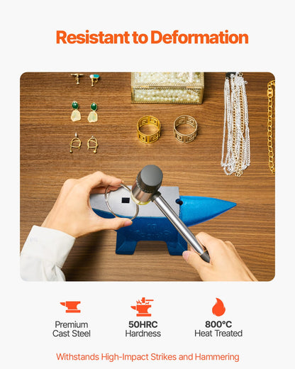 Single Horn Anvil 22Lbs Steel Anvil Blacksmith for Sale Forge Steel Tools with Round and Square Hole and Equipment Anvil Rugged Blacksmith Jewelers Durable and Robust Metalsmith Tool