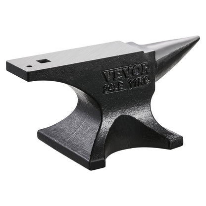 Single Horn Anvil, 25lbs Cast Steel Anvil, High Hardness Rugged Round Horn Anvil for Blacksmiths, with Stable Base, Metal Working Tool for Metal Bending, Shaping, Twisting, Craft Projects