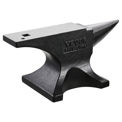Single Horn Anvil, 55lbs Cast Steel Anvil, High Hardness Rugged Round Horn Anvil for Blacksmiths, with Large Countertop and Stable Base, Metal Working Tool for Metal Bending, Shaping, Twisting