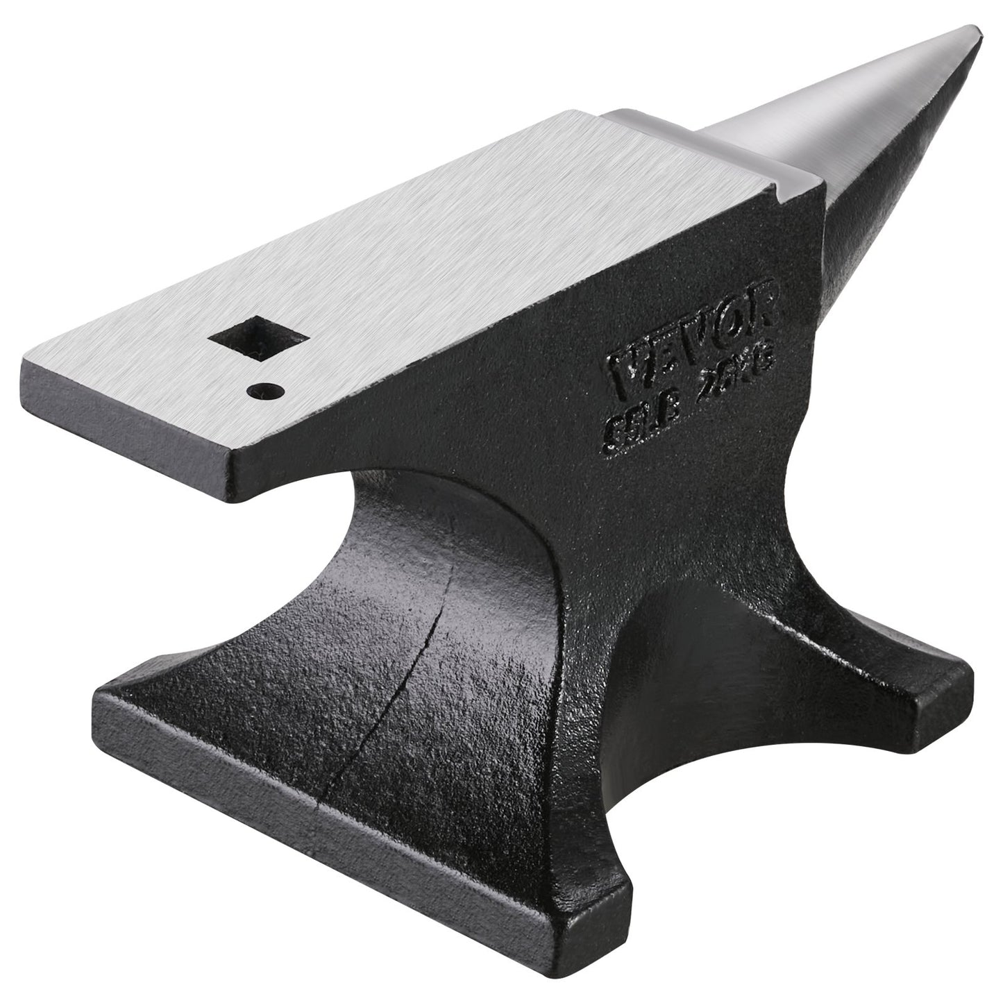 Single Horn Anvil, 55lbs Cast Steel Anvil, High Hardness Rugged Round Horn Anvil for Blacksmiths, with Large Countertop and Stable Base, Metal Working Tool for Metal Bending, Shaping, Twisting