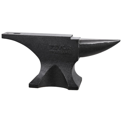 Single Horn Anvil, 110lbs Cast Steel Anvil, High Hardness Rugged Round Horn Anvil for Blacksmiths, with Large Countertop and Stable Base, Metal Working Tool for Metal Bending, Shaping, Twisting