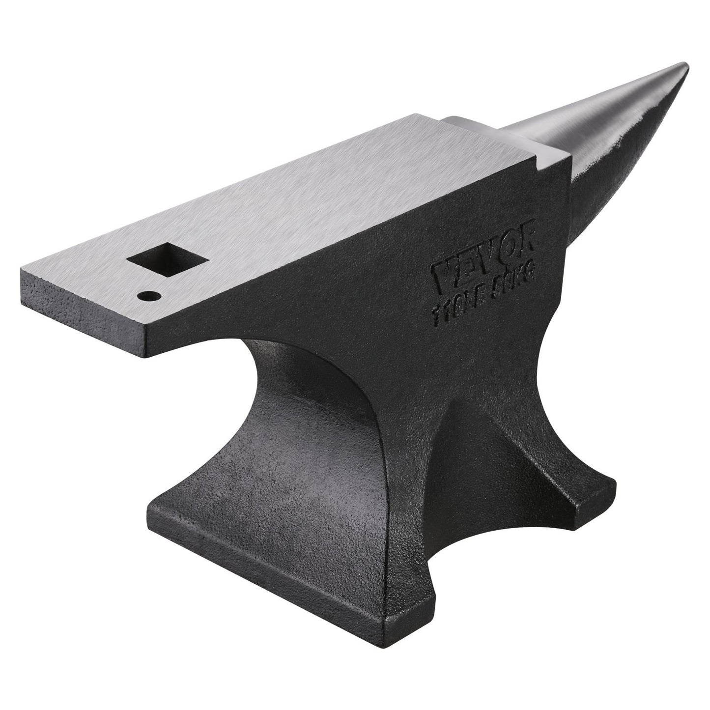 Single Horn Anvil, 110lbs Cast Steel Anvil, High Hardness Rugged Round Horn Anvil for Blacksmiths, with Large Countertop and Stable Base, Metal Working Tool for Metal Bending, Shaping, Twisting