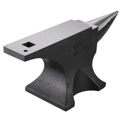 Single Horn Anvil, 110lbs Cast Steel Anvil, High Hardness Rugged Round Horn Anvil for Blacksmiths, with Large Countertop and Stable Base, Metal Working Tool for Metal Bending, Shaping, Twisting