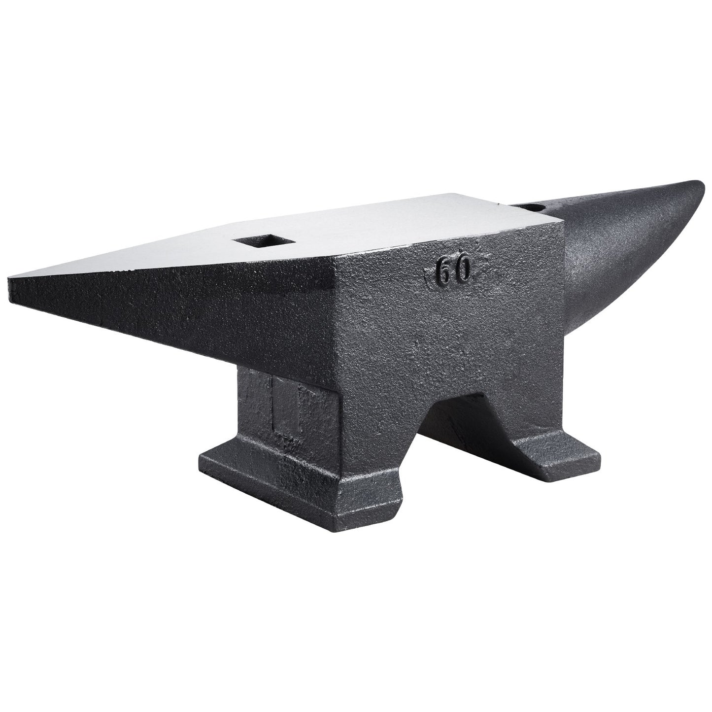 Cast Steel Anvil, 132 Lbs(60kg) Single Horn Anvil with Large Countertop and Stable Base, High Hardness Rugged Round Horn Anvil Blacksmith, for Bending, Shaping