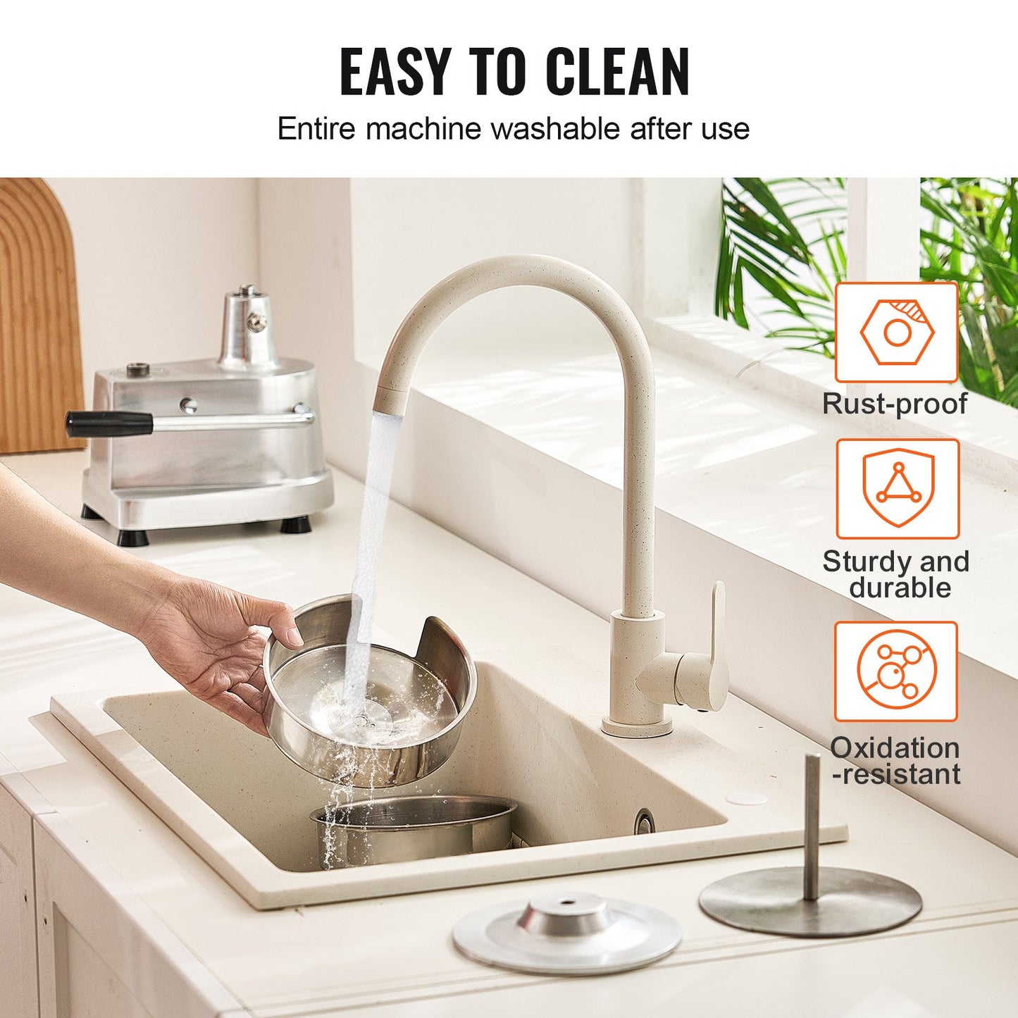 Commercial Burger Patty Maker, 150mm/6inch Hamburger Beef Patty Maker, Heavy Duty Food-Grade Stainless Steel Bowl Burger Press Machine, Kitchen Meat Forming Processor with 1000 Pcs Patty Papers