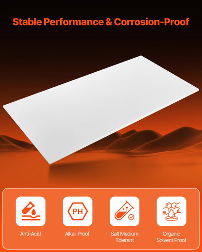 HDPE Plastic Sheet Board, 1 Pack High Density Polyethylene Sheet Plastic Panel, 24 x 48 Inch 1/2 Inch Thick Customizable Plastic Panels, for DIY Crafts, Heavy Duty Industrial Equipment, White