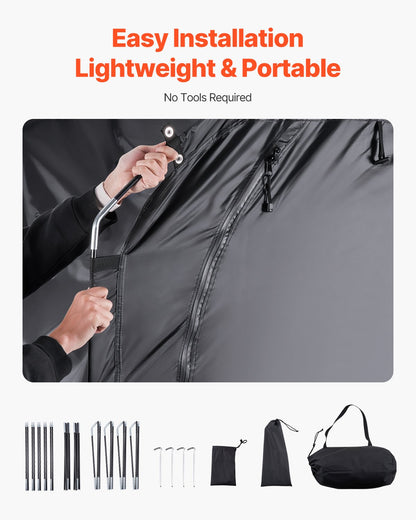 Bike Storage Tent, 3 to 4 Bikes, Outdoor Spacious Bike Storage Tent with Ventilated Window, Waterproof Easy-to-Install Bike Tent with High Strength Fiberglass & Dual Zippers, Fit for Bicycle