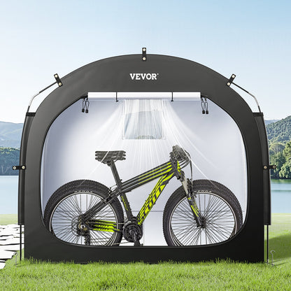 Bike Storage Tent, 3 to 4 Bikes, Outdoor Spacious Bike Storage Tent with Ventilated Window, Waterproof Easy-to-Install Bike Tent with High Strength Fiberglass & Dual Zippers, Fit for Bicycle
