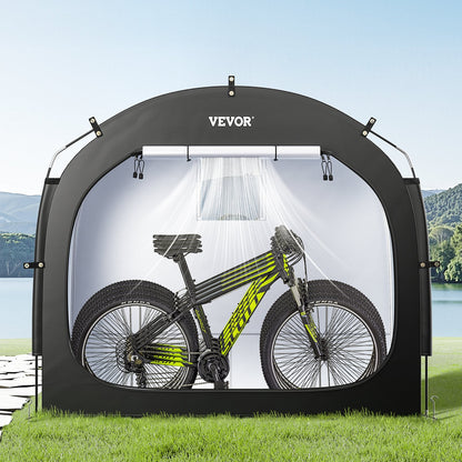 Bike Storage Tent, 4 to 5 Bikes, Outdoor Spacious Bike Storage Tent with Ventilated Window, Waterproof Easy-to-Install Bike Tent with High Strength Fiberglass & Dual Zippers, Fit for Bicycle
