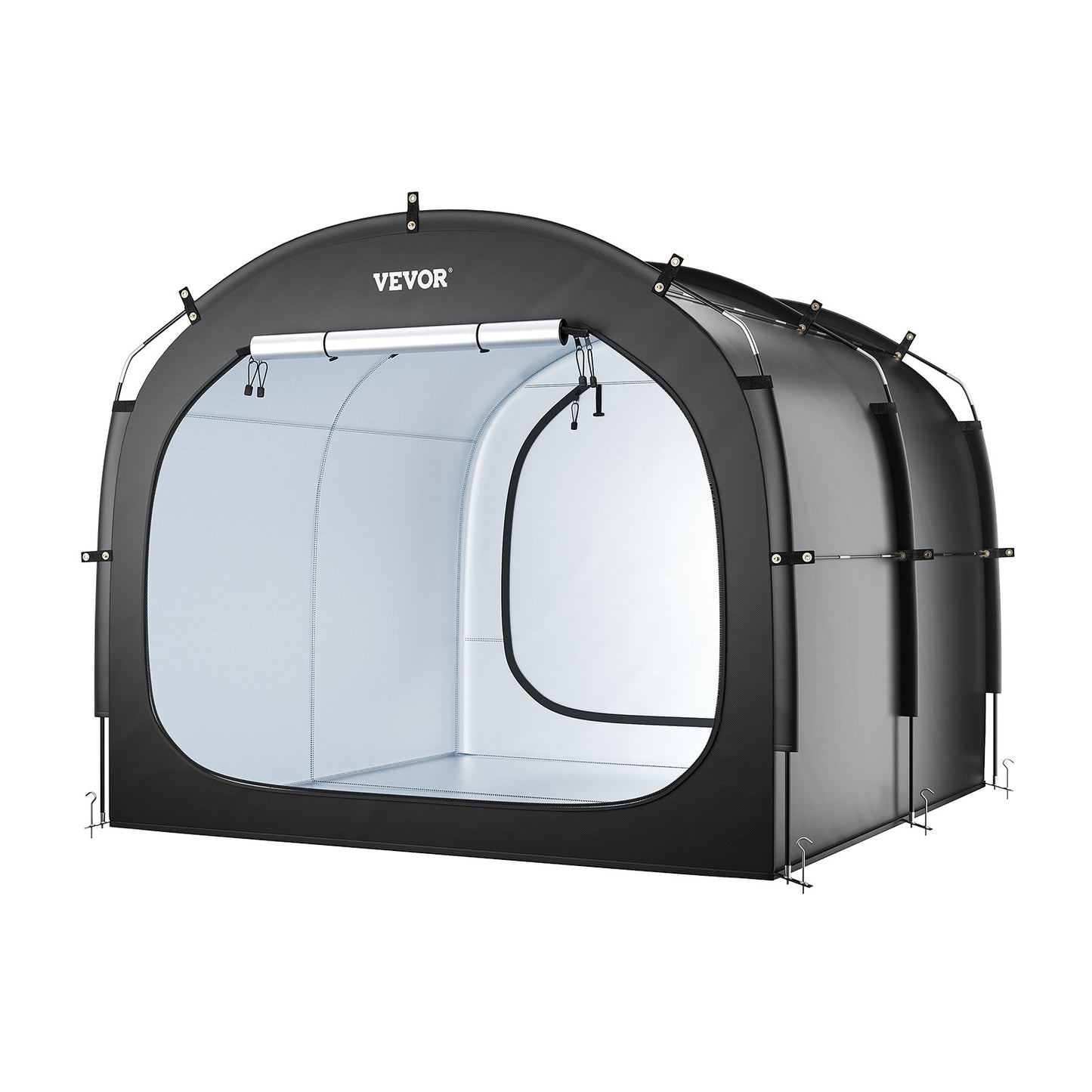 Bike Storage Tent, 5 Bikes, Outdoor Spacious Bike Storage Tent with Ventilated Window, Waterproof Easy-to-Install Bike Tent with High Strength Fiberglass & Dual Zippers, Fit for Bicycle