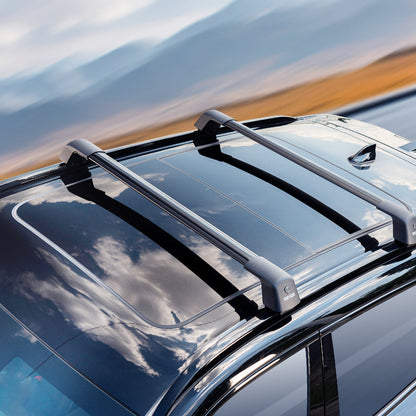 Universelle Dachgepäckträger-Querträger, max. 120,9 cm, passend für gerillte Dachreling ohne Spalt