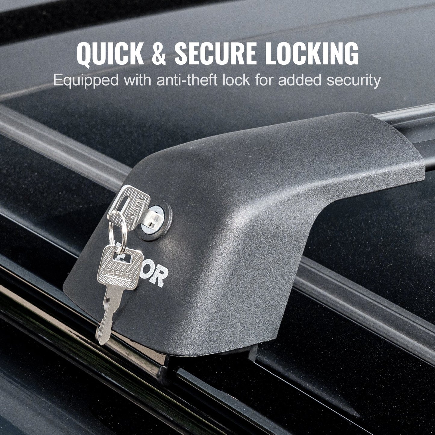 Universelle Dachgepäckträger-Querträger, max. 122,9 cm, passend für gerillte Dachreling ohne Spalt