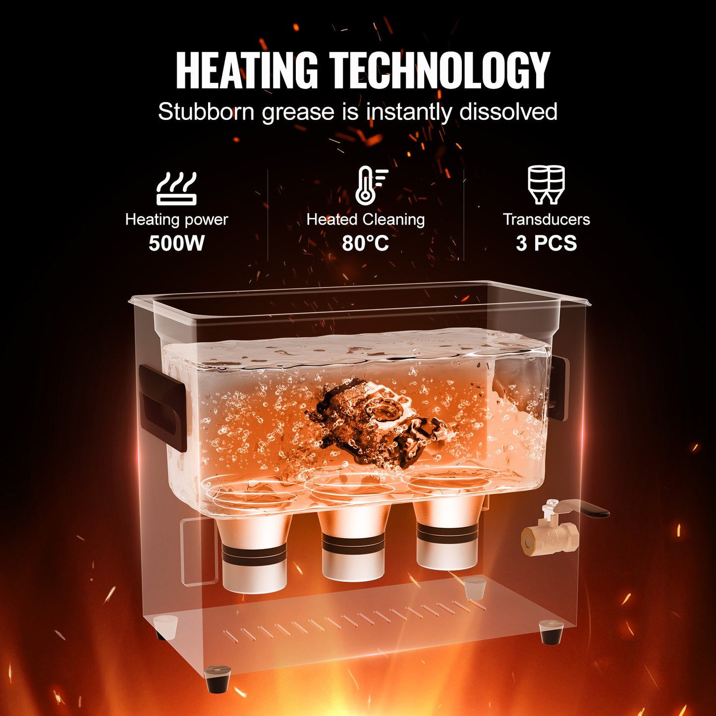 6L Ultra Sonic Cleaner, 180W Digital Ultrasonic Cleaning Machine with Gentle Mode & Upgraded Degassing, 40kHz Industrial Ultrasound Cleaner with Heater & Timer for Retainer, Jewelry, Tools