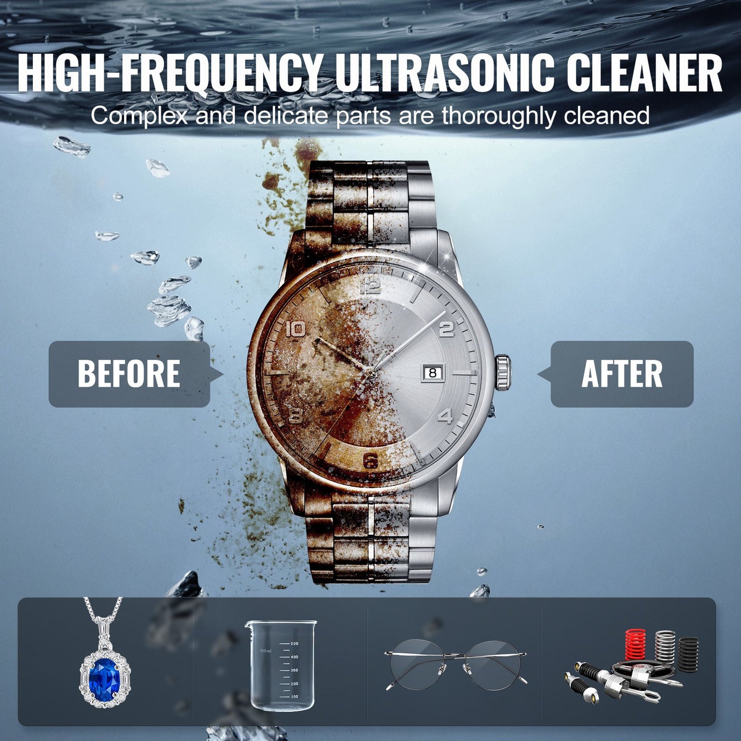 6L Ultra Sonic Cleaner, 180W Digital Ultrasonic Cleaning Machine with Gentle Mode & Upgraded Degassing, 40kHz Industrial Ultrasound Cleaner with Heater & Timer for Retainer, Jewelry, Tools