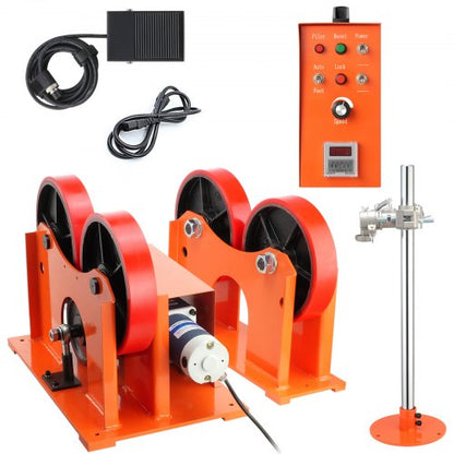 110V Turning Rolls Linkage Roller, 1000KG/2205LBS Loading Welding Turning Roll, 25-1400mm Diameter, 80-1600 mm/min Rotary Welding Positioner & Welding Torch Stand for Welding Equipment Support