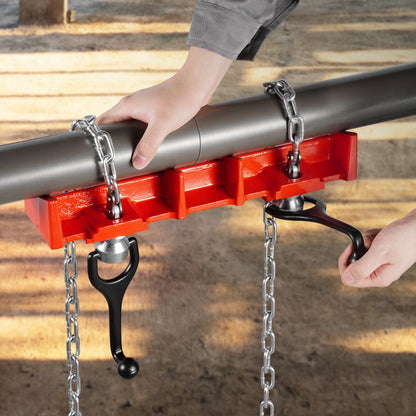 Pipe Welding Vise, 1/2 to 8-inch Pipe Welding Clamp with Dual Chains & Crank Handles, Heavy-Duty Cast Iron Vise for a Variety of Pipes