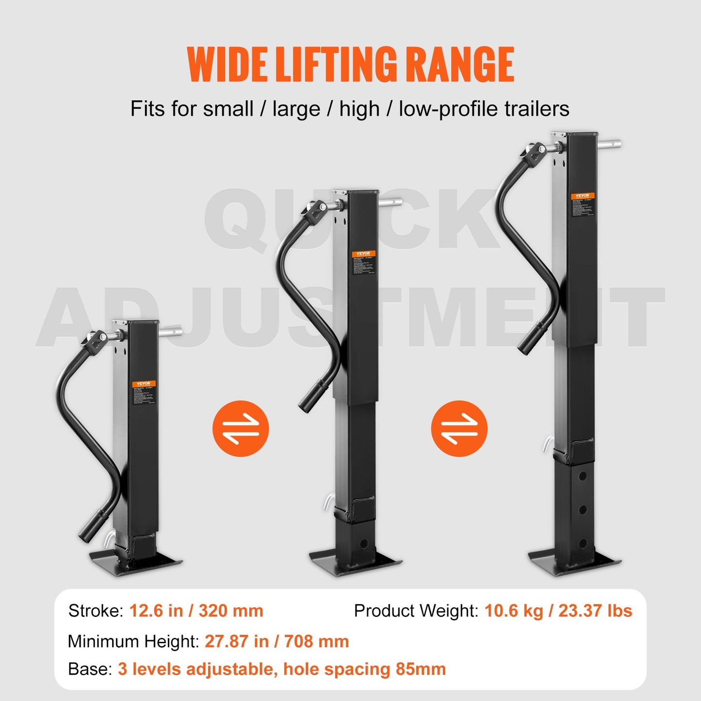 Trailer Jack, Trailer Tongue Jack Welding-on 12000 lb Weight Capacity, Trailer Jack Stand with Handle for lifting RV Trailer, Horse Trailer, Utility Trailer, Yacht Trailer