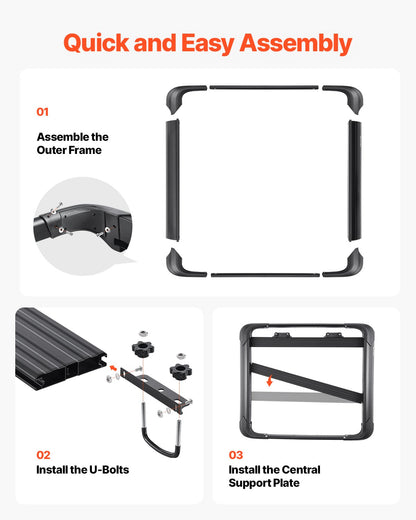 Roof Rack Cargo Carrier, 48 x 40 x 5.6 in, Universal Rooftop Cargo Basket, Car Top Luggage Holder with 150 lbs Max Load Capacity, 4.1 in Fence, Anti-Rust Alloy Steel, Wind Fairing, for SUV Car