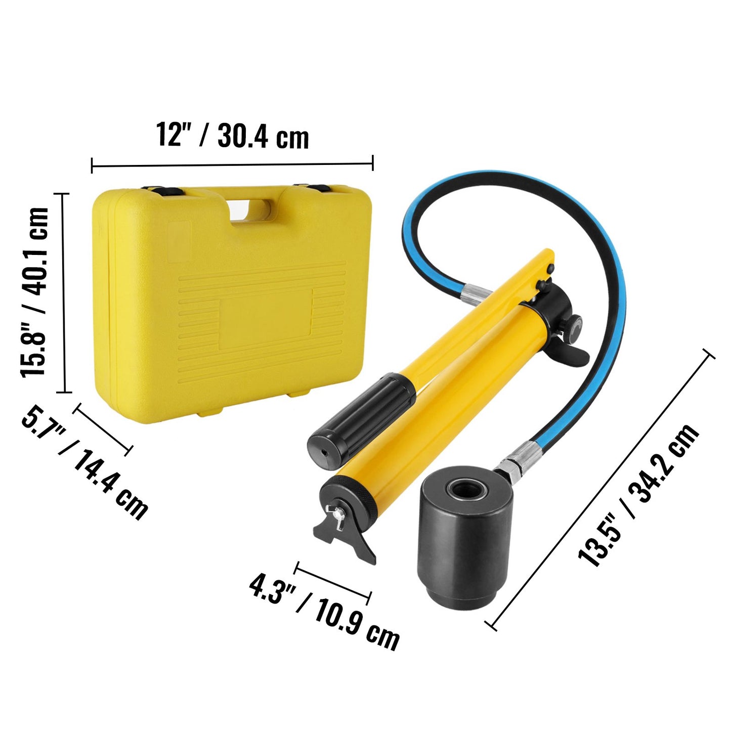 6 Die 10 Ton Hydraulic Knockout Punch 1.3 cm to 5.1 cm Hand Tool Cutter Driver Kit, Holesaw Set Cutter Tool Saw Electrical Conduit Metal Drill