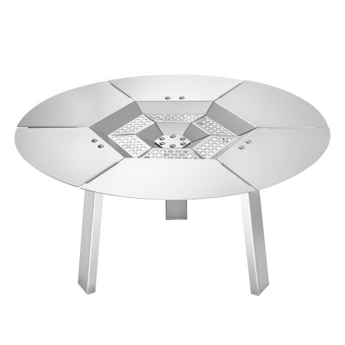 Hitzeschutzblech für Solo Stove Yukon Feuerstelle, 508 mm rund, für Holzfeuerstellen, Hitzeverteiler aus Edelstahl 304, abnehmbare Brennerabdeckung, Campingzubehör