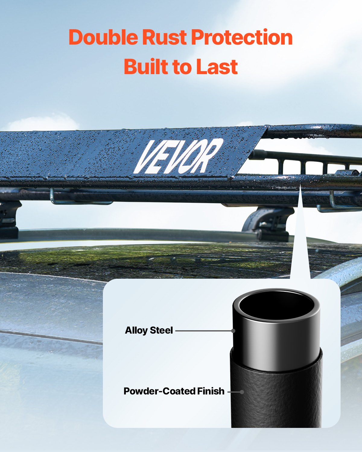 Roof Rack Basket, 64 x 39 x 4.1 in, Universal Rooftop Cargo Carrier with 44.1 x 34.3 x 10.2 in Cargo Bag, Net, Ratchet Straps, 250 lbs Max Load Capacity Car Top Luggage Holder, for SUV Truck Car