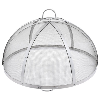 Firepit Spark Screen Lid, 30" Diameter, Outdoor Firepit Ring Cover Round Accessories, Fire Pit Metal Cover, Easy-Opening Stainless Steel Fire Ring Covers for Outdoor Patio Fire Pits Backyard