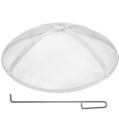 Funkenschutzgitter für Feuerstellen, rund, 91 cm (36 Zoll), verstärkte, robuste Stahlabdeckung, Deckel für Feuerstellen im Freien, leicht zu öffnender runder Funkenschutz mit Ringgriff für Feuerstellen auf Terrasse und Garten