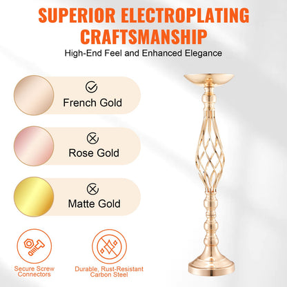 20PCS 58cm/22.83” Tall Wedding Flower Vase, Metal Wedding Centerpiece, Gold Floral Arrangement Stand Display Rack for Tables Wedding Dinner Party, Anniversary Ceremony Birthday Event Decor