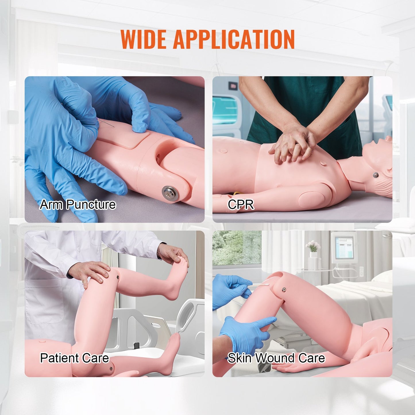 Nursing Training Manikin, Male Life Size Demonstration Human Manikin for Nursing Training, Multifunctional Education Teaching Model Supplies, PVC Anatomical Mannequin Body Care Simulator Model