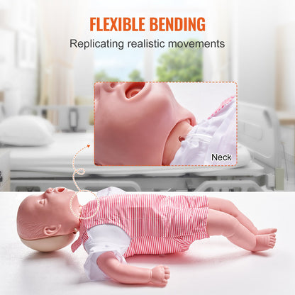 Infant CPR Training Manikin, Heimlich Maneuver and Cardiopulmonary Resuscitation (CPR) Practice, Professional Infant Airway Obstruction Training Manikin, Baby Infarction Model for Education