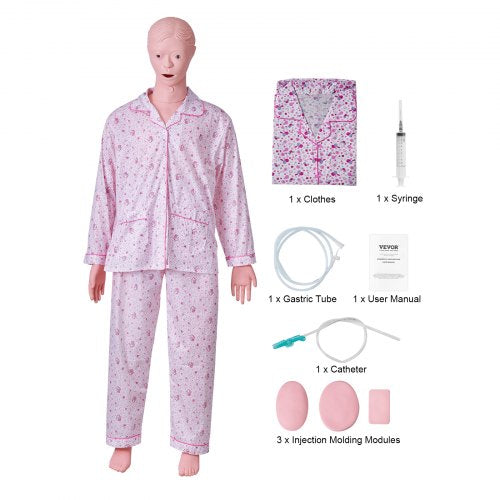 Nursing Training Manikin, Female Life Size Demonstration Human Manikin for Nursing Training, Multifunctional Education Teaching Model Supplies, PVC Anatomical Mannequin Body Care Simulator Model