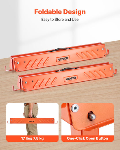 Saw Horses, 2 Pack Folding Work Horses, 299.4 kg Load Capacity Sawhorse with Heavy Duty Legs, All-Metal Portable Saw Horse with Non-Slip Foot Pads, for Woodworking, Carpenters & Contractors